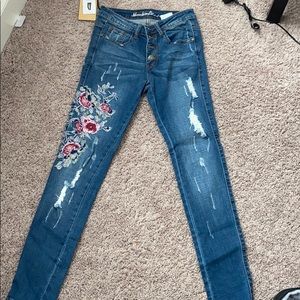 Floral jeans